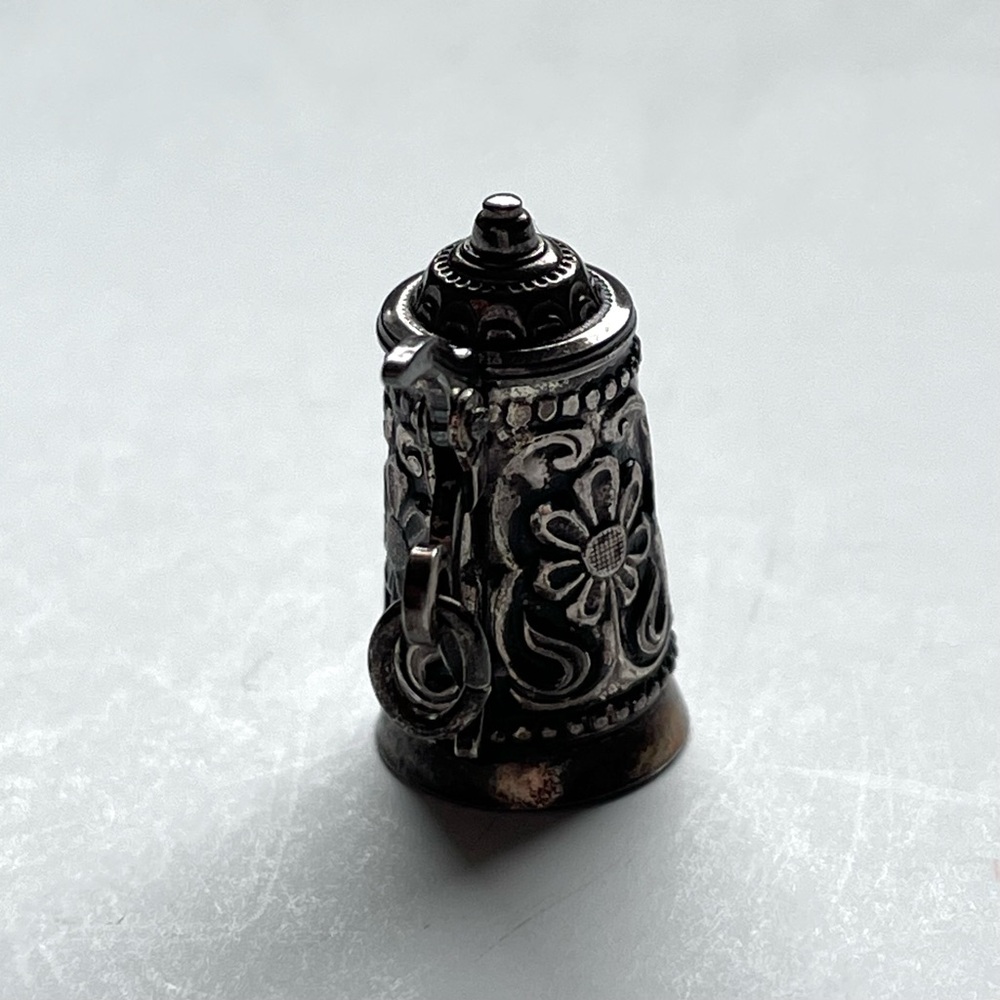 Vintage antique stamped 800 silver Heidelberg souvenir tankard pendant charm - Picture 3 of 8